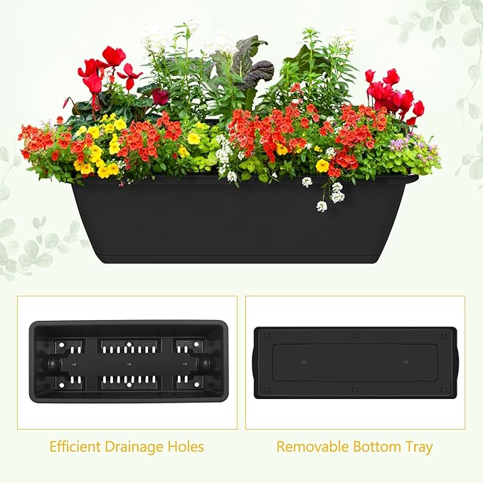 Raised Garden Beds Outdoor Elevated Garden Planter Boxes with Trellis and Legs Standing 32.4 Flowers Beds Herbs Vertical Planters for Small Climbing Plant Vegetables Patio Balcony Black