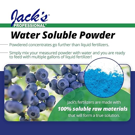 Jack's Professional 25-9-17 Berry Special Water-Soluble Fertilizer with Micronutrients for Blooming and Fruit Set in Plants Grown in Continuous Liquid Feed Programs 25lbs