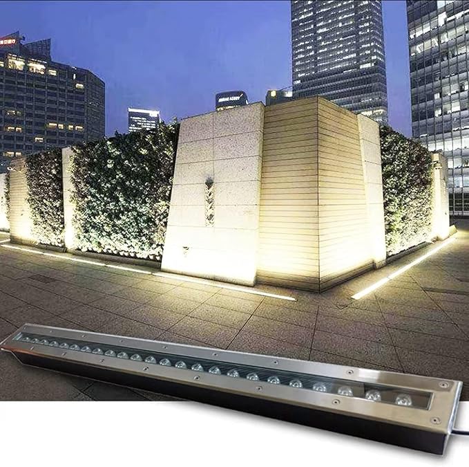 LED Recessed Outdoor Spotlight - Outdoor Landscape Lights LED Floor Spotlight Rectangular Linear Underground Light IP67 Waterproof Floor Pathway Lighting LightsBlue-85-245V(6W)