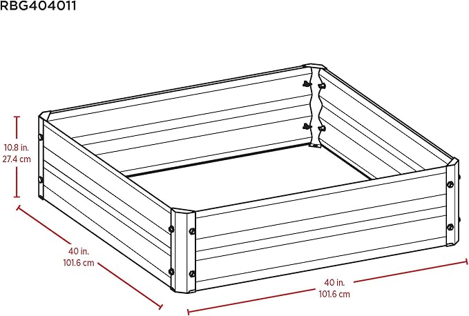 Arrow Sheds GrowIT Galvanized Steel Raised Flower and Plant Bed for The Garden or Greenhouse 40 x 40 x 11