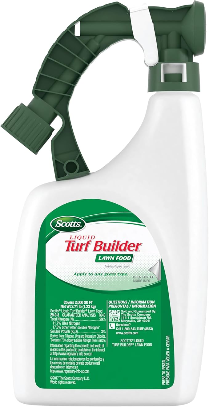 Scotts Liquid Turf Builder Lawn Food and Scotts Liquid Turf Builder Plus 2 Weed Control 3 Container Bundle
