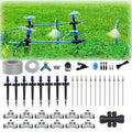 98 FT Irrigation System Kit. with 360°Fan-Shaped and Atomizing NozzleCan Be Quickly Installed and Disassembled for Garden Plant Flowerpots and Courtyard Watering Systems.