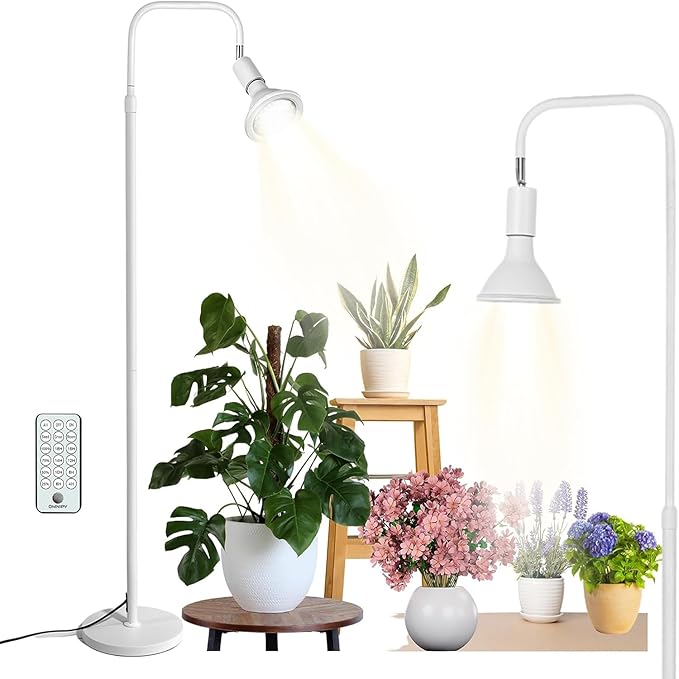 Sol-Leaf Premium LED Grow Lights: Adjustable Full Spectrum Remote Control Auto On/Off Timer Dimmable Swivel Head Height Extendable Stand - Ideal for Indoor Flower Growth Birthday Gift.