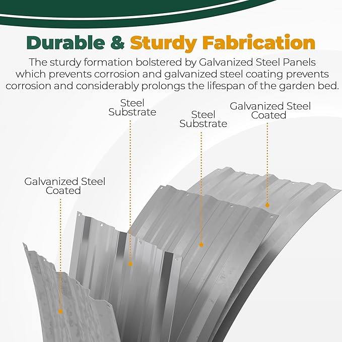 Utopia Home Galvanized Raised Garden Bed 6 by 2 feet Lightweight Planter Boxes Outdoor with Easy Assembly Large Garden Bed for Vegetables Fruits Flowers Silver Pack of 2