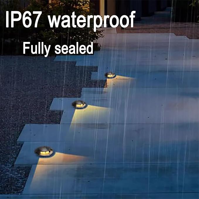 Outdoor Landscape Lamp - LED Buried Lights Warm White AC 220V Recessed Lighting Spotlight IP67 Waterproof Garden Decoration Ground Light for Driveway Sidewalk Garden Easy to Install (12w Thre