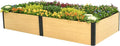 Vego garden Woodgrain Series Raised Garden Bed 16'' Tall 4' x 8' Wooden-Look Metal Planter Box Outdoor for Gardening Vegetables Flowers Herbs