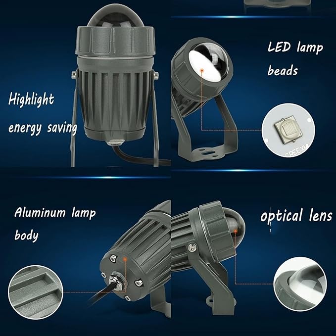 LED Beam Spotlight - LED Fountain Lights IP66 Waterproof Landscape Lights LED Beam Wall Washer Spotlights Long Throw Narrow Beam 85-245V Rotation Spotlight(Warm White5W(85-245V))