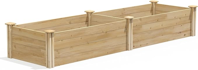 Greenes Fence Premium Cedar Raised Garden Bed 2' x 8' x 14 (3/4 Thick) - Made in USA with North American Cedar