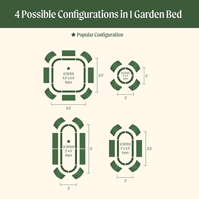 Vego garden Raised Garden Bed Kit 17 Tall 4 in 1 Modular Metal Raised Garden Beds Kit Metal Planter Box for Vegetables Flowers Herbs Sky Blue