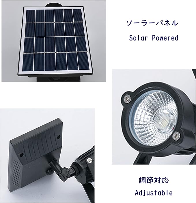 Outdoor LED Spotlight Waterproof Solar Spotlights with Clip Security Tree Spotlights Adjustable IP65 Mini Clip Lamp for Billboards Courtyard Garden Pathway Light-Operated 6000K