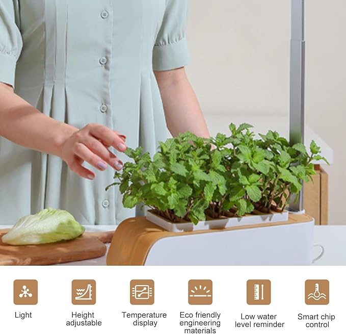 Indoor Hydroponics Growing System KitHydroponic Plant Growing SystemGermination Kitwith LED Grow Lighth ERB Garden Germination Plantefor Home Kitchen Office