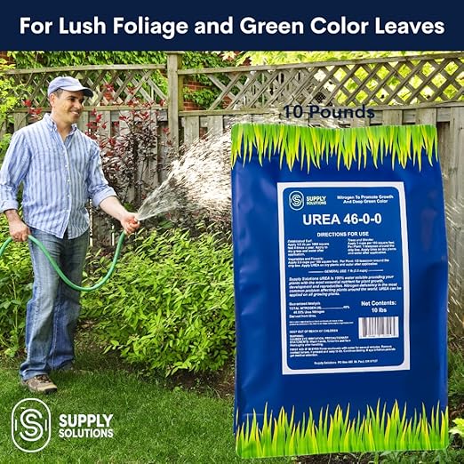 Supply Solutions Urea 46-0-0 Nitrogen Fertilizer to Stimulate Lush Growth and Deep Green Color - Plant Food Plant Fertilizer for Plants Lawn Garden - Bloom Booster for Flowers Fruits (10lbs)
