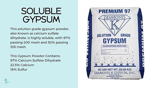 The Seed Supply 20 Pounds Diamond K Gypsum Soluble Grade Fertilizer Powder