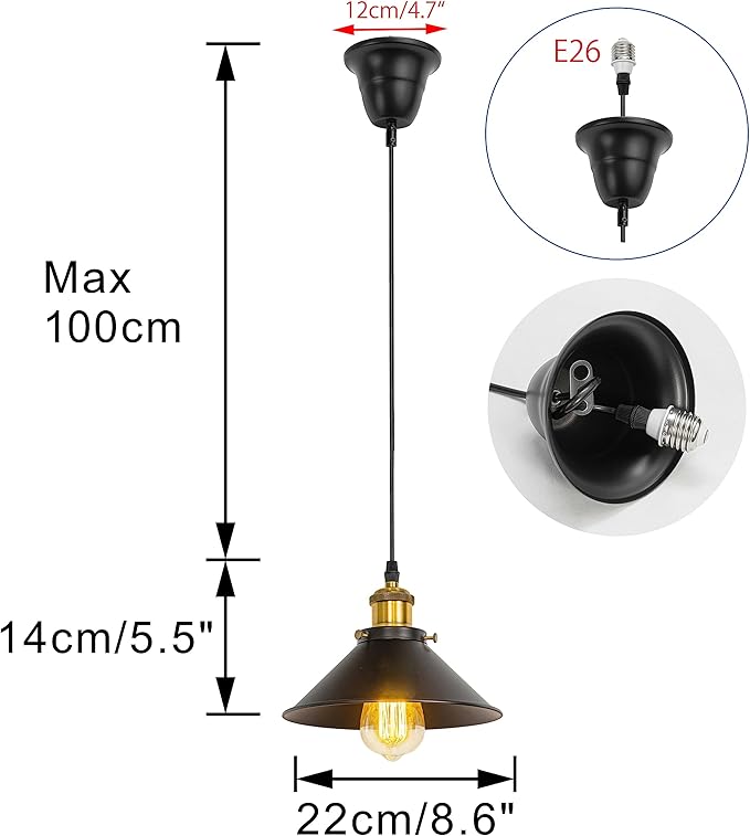 Ceiling Lights Conversion Pendant Light E26 Base Connections Adjusted Wire Length Full Spectrum 10W 4500K Natural Warm Light Plant Lighting for Indoor Growing