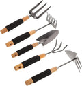 TIDTALEO 5pcs Ergonomic Gardening Tool Set with Hand Shovel and Garden Rake Outdoor Planting Shovels for Flower Beds with Storage Rack Practical Digging and Weeding Tools for Backyard