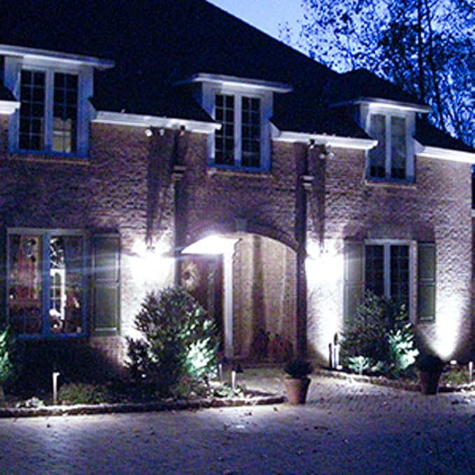 T-SUN Solar Spotlights Outdoor Waterproof Auto Turn ON/Off Solar Lights White 2 Pack &amp Yellow 2 Pack