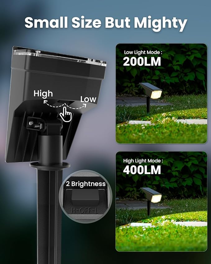 SOLPEX Solar Lights Outdoor Waterproof IP65 Landscape Spotlights Outdoor Compact Design Spot Lights Solar Powered Flood Lights for Garden Yard House Pathway Tree Outside 12 Pack Warm White