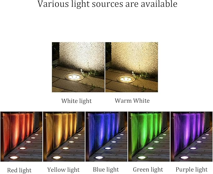 IP65 Waterproof LED Garden Landscape Light Round Embedded Ground Lamp for Outdoor Walkway Driveway Deck and Patio – Available in Yellow 9W and Blue 3W