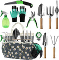 11-Piece Gardening Hand Tools Set with Durable Garden Tool Organizer Bag Rust-Resistant and Stylish Heavy Duty Garden Tools for Gardening Perfect Garden Tool Set Gifts for Women