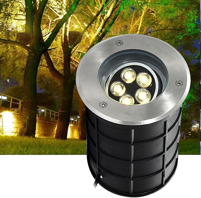 LED Ground Lights Embedded Underground Ljus IP66 Waterproof Low Voltage AC12/24V Adjustable Angle Landscape Light for Driveway Deck Patio Yard Garden Outdoor Spotlight