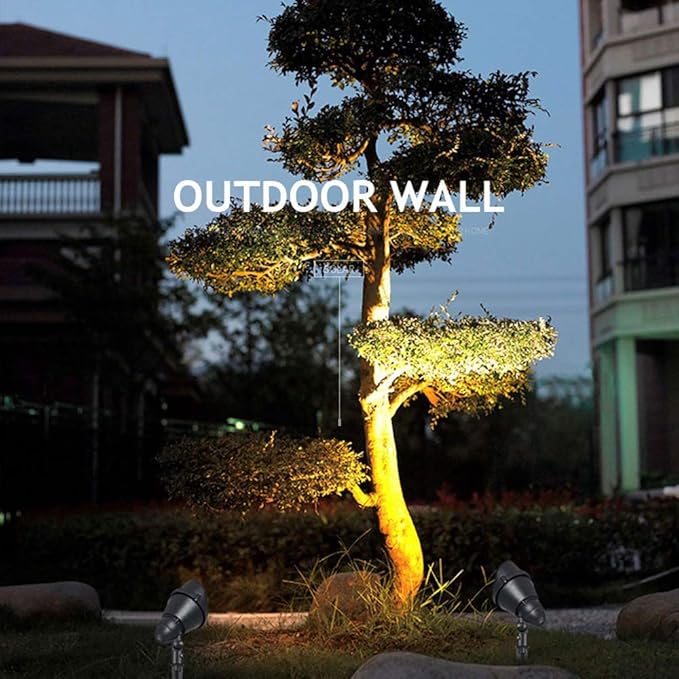 6W/12W/18W LED RGB Color Gradient Light Outdoor Waterproof Tree Spotlight Villa Community Park Landscape Ground Lights Garden Patio Aluminum Flood Light IP65 Fittings