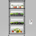 SOLIGT Plant Shelf with Grow Lights 5 Tier Grow Light Stand Rack with 8 Pack 2FT 6000K T8 Full Spectrum Led Grow Lights for Indoor Plants Seed Starting Seedling Growing Timer Included