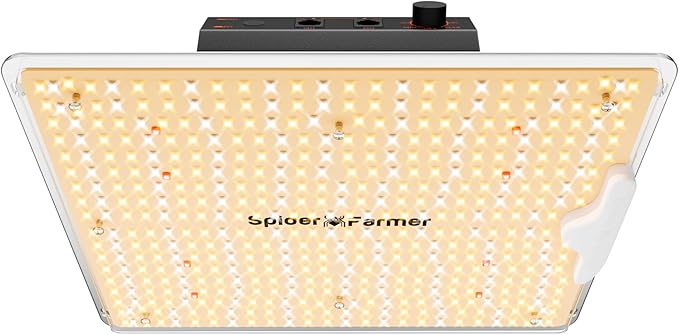 Spider Farmer Upgraded SF1000D 100W LED Grow Light Dimmable &amp Full Spectrum New-Gen High-Performance Diodes &amp Enhanced PPFD for Indoor Plants Veg/Bloom Hanging Growing Lamp in 2x2 Grow Tent