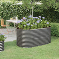 SKM Garden Raised Bed Powder-Coated Steel 152x80x68 cm Grey (Weight-10KG)