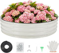 Round Galvanized Raised Garden Bed 4x4x1Ft-Outdoor Metal Circle Raised Garden BedRound Galvanized Planter for Patio Yard and Gardening