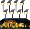VOLISUN Solar Spotlight Outdoor IP67 Waterproof Solar Landscape Spot LightsUplights for Yard Garden Pathway - 8 Pack (Warm White) 27 LED 3 Lighting Modes