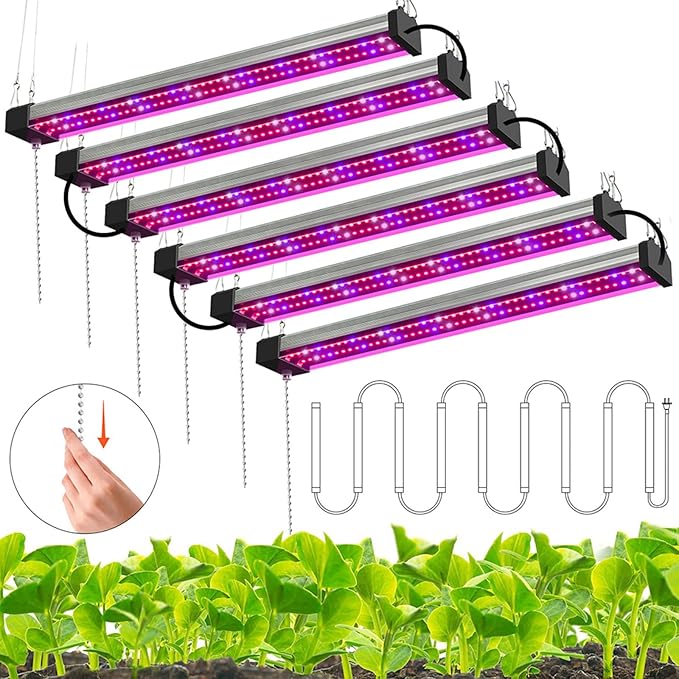 LED Plant Grow Light Full Spectrum Sunlight Plant Light Veg/Bloom Daisy Chain Heat Lampwith Pull Chain Switch for Plants Growing TentA100CM