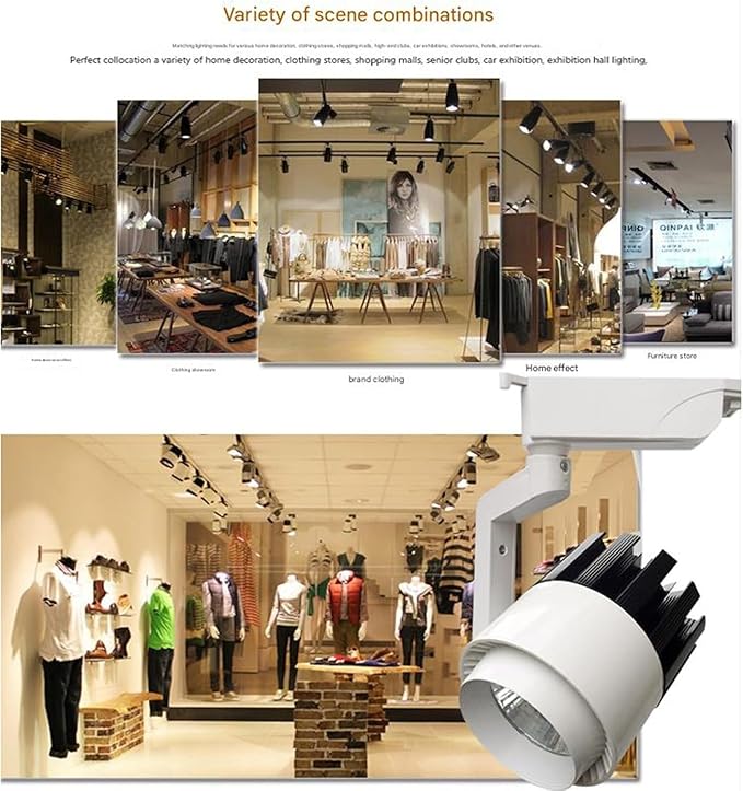 LED Track Light Clothing Store Spotlight Background Wall Showroom SpotlightS Surface-Mounted COB Track Lighting 20W 30W 35W(30wWarm White)