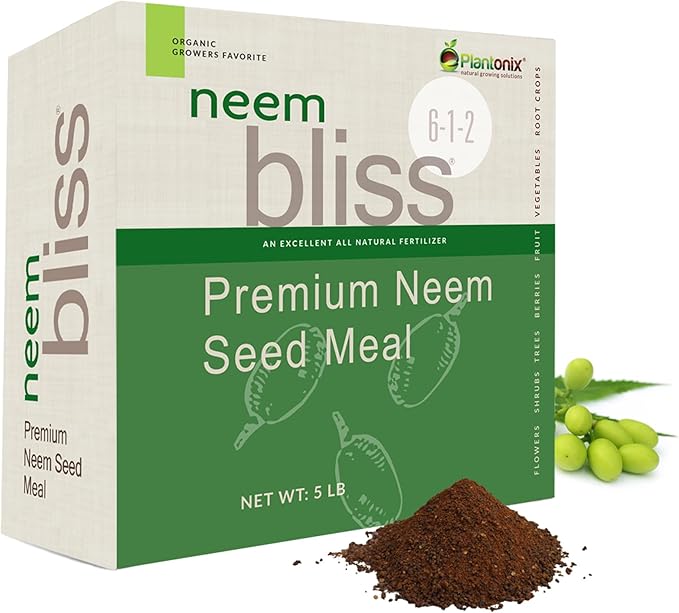 Neem Bliss (5lbs) + Vermiculite Bliss (8 Qts) - Neem Cake for Plants &amp Fine Vermiculite for Gardening - Neem Seed Meal Fertilizer - Neem Fertilizer - Organic Vermiculite Garden Soil &amp Potting