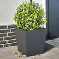2-Pack Anthracite Steel Square Raised Planters 15.7 in Durable Cold-Rolled Elevated Garden Beds Outdoor for Balcony Patio &amp Yard