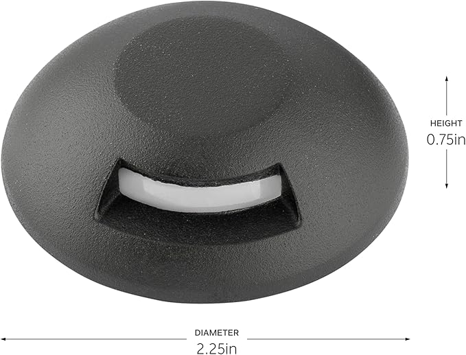 Kichler LED Mini All-Purpose Single Opening in Black Brass Landscape Lighting (2.25 x .75) 16148BKB