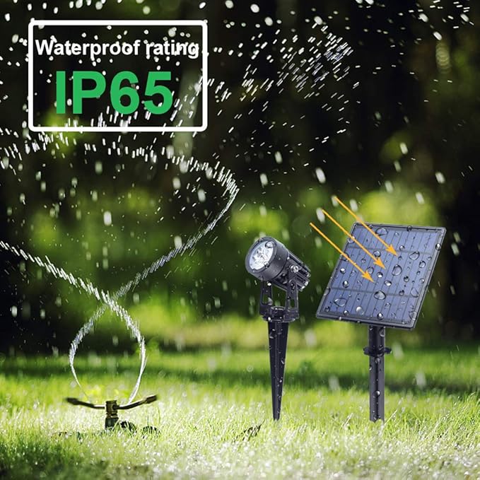 APONUO Bundle of 2 Items Solar Fence Post Lights Led Solar Spotlights