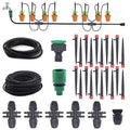 82FT Drip Irrigation System Automatic Micro Drip Kit with 1/2 and 1/4 inch Irrigation Tubing Hose Adjustable Nozzle Sparkle Garden Watering System for Flower Potted Plants Vegetable Greenhouse