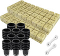 Rockwool Cubes for Hydroponics with Net Pots hydroponics Growing System Including 72 Plugs 50 Net Cups and 20m Self Watering Cotton Wick Cord for Supplies