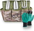 Gardening Tool Set of 5 PCS Saraily Heavy Duty Gardening Tool Set with Durable Garden Tools Organizer Handbag Non-Slip Rubber Gloves Ideal Garden Gifts for Women Mom