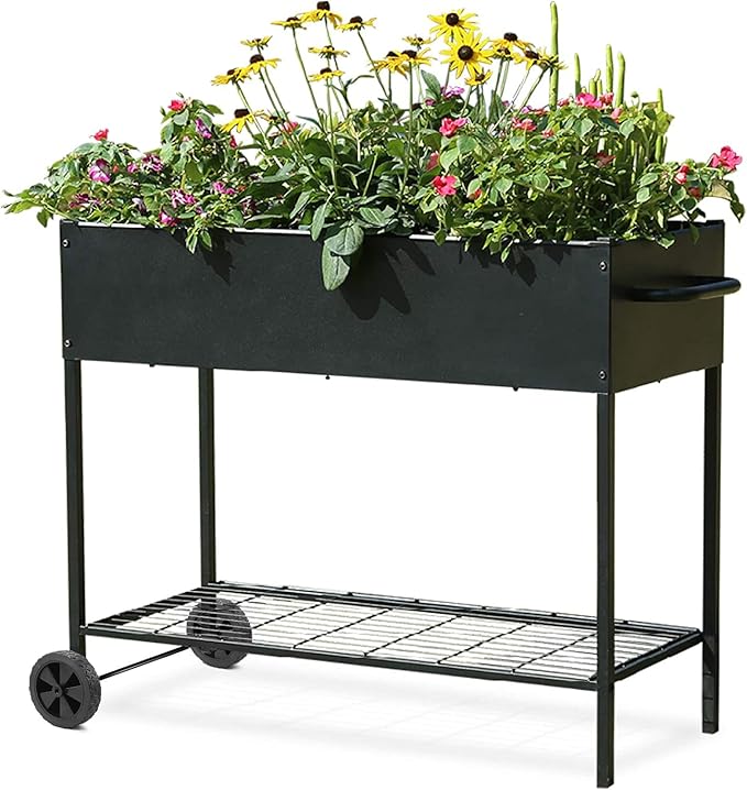 MIXC Metal Raised Garden Bed Outdoors with Legs Elevated Planter Boxes Raised for Gardening Large Planter Box for Vegetable Flower Herb