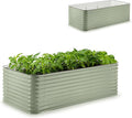 Epic Gardening 5-in-1 Modular Galvanized Raised Garden Bed Kit 29 Tall Food-Safe Metal Planter Box Large Raised Garden Beds Outdoor for Vegetables Flowers Herbs &amp Fruits - Mist Green