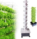 45 Holes 15 Floors Hydroponics Tower Hydroponic Grow Kit with Hydrating Pump Aquaponics Growing System Kit for Leafy Vegetables and Fruits No Soil-//