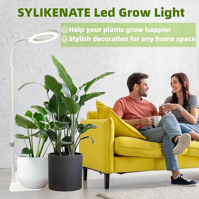 LED Grow Light for Indoor Plants Full Spectrum led Grow Light35 inches Adjustable HeightGrowing Lamp with TimerDimmable BrightnessIdeal for Tall Plants