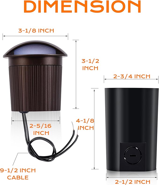 CLOUDY BAY [6 Pack] 5W Well Lights Low Voltage Landscape Lighting12V-24V Waterproof Outdoor Side-lit Light2700-5000K 5CCT In Ground Lights for Fence Pathway Deck IP67 RatingBronze