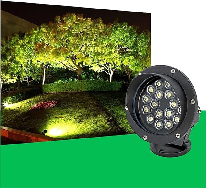 Garden Lights LED Adjustable Lawn Spotlights Used for Landscape Lawns and Outdoor Courtyards(Base Type - Green Light)