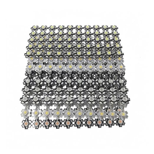 50pcs 1W 3W High Power LED Diodes Cold/Warm White/Red/Green/Blue/Yellow 660nm 445nm Plant Grow Light Source with 20mm Star PCB(Nature White 4500K1W with White PCB)