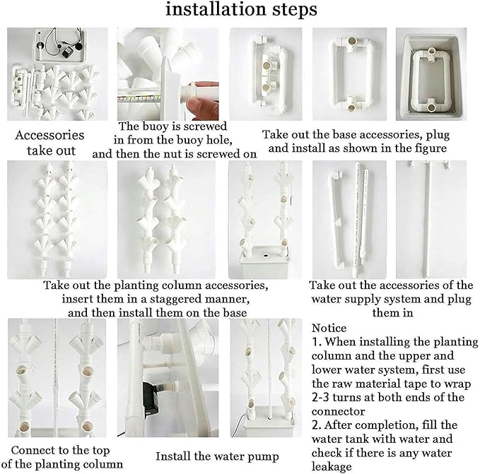 Hydroponic Tower Culture Garden Hydroponic Culture Vertical Tower for Fresh Herbal Garden Fruits Vegetables Plants' Tower Gift