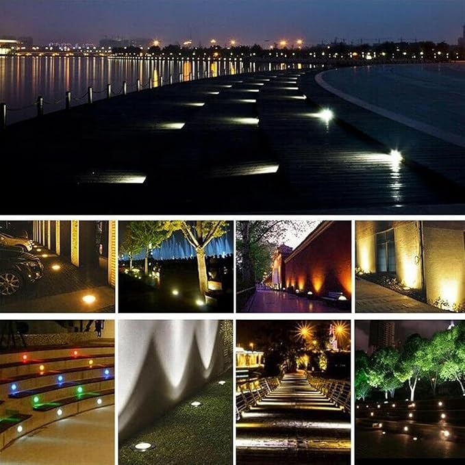 Underwater Pond Light Ground Landscape LightLED Underground LightsRing Fountain LightsUnderwater Landscape Spotlight(Warm White3W(12v))