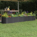 Oval Shape Garden Raised Bed Powder-Coated Steel Raised Planter Bed Metal Planter Raised Garden Boxes Outdoor Metal Raised Garden Beds for Vegetables 102.4x15.7x14.2-435