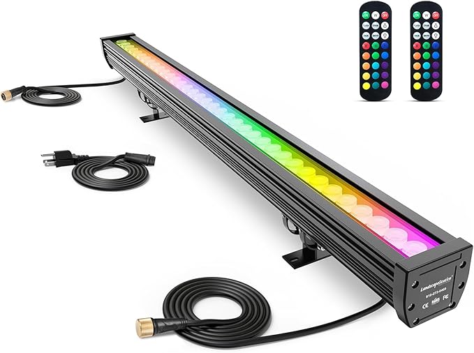 Linkable LED Wall Washer Light with RF Remote 144W RGBW Color Changing LED Linear Light Bar AC120V 40 Waterproof RGB Wall Wash Lights for Oudoor &amp Indoor Lighting Projects ETL Certified